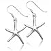 Sterling Silver Polished Starfish Drop Dangle Earrings