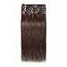 10 inch 70g Clip in Remy Human Hair Extensions Full Head 8 Pieces Set Short length Straight Very Soft Style Real Silky for Beauty #4 Medium Brown