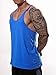 Manstore Men's Blsnk Stringer Y Back Cotton Sport Tank Top P729 Dark Blue L