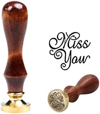 Stamps - Creative Vintage Handle Pattern Stamp Quot Miss You Classic Wooden Wax Seal 2019 - Tool Dark Lion Colors Cross Tiger Making Pattern Fleur Yellow Purple Numbers Warmer Antique Seal