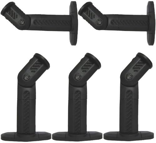 VideoSecu5 Black Deluxe Universal Speaker Mounts/Brackets for Walls and Ceilings MS26B5 1YR