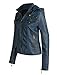 LE3NO Womens Faux Leather Zip Up Moto Biker Jacket with Pockets