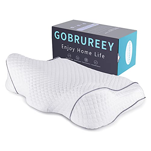 Contour Pillows for Neck Pain, GOBRUREEY Firm Cervical Pillow for Neck