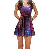 Froomer Women Galaxy Dress Adventure Time Sleeveless Dress Skater S-2XL Clubwear