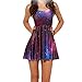 Froomer Women Galaxy Dress Adventure Time Sleeveless Dress Skater Clubwear Medium