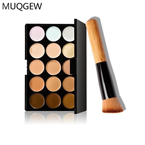 LiPing 15 Colors Makeup Concealer Foundation Cream Cosmetic Palette Set Tools With Brush