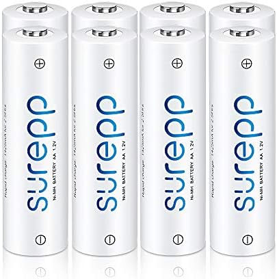 Bsioff 8x AA 2850mAh 1.2V Ni-MH Rechargeable Batteries 8 Pack High Capacity Low Self Discharge 1200 Cycles with 2 Storage Case (AA-8)