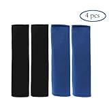 Teenitor 4 PCS Soft Made Car Safty Belt Covers Strap Shoulder Pad, Protecting Your Shoulder/Neck, Blue/Black