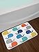 Lunarable Nursery Bath Mat, Fish Sea Nautical Funny Colorful Whales in Stripes Dots Geometric Zig Zag Chevron, Plush Bathroom Decor Mat with Non Slip Backing, 30.2