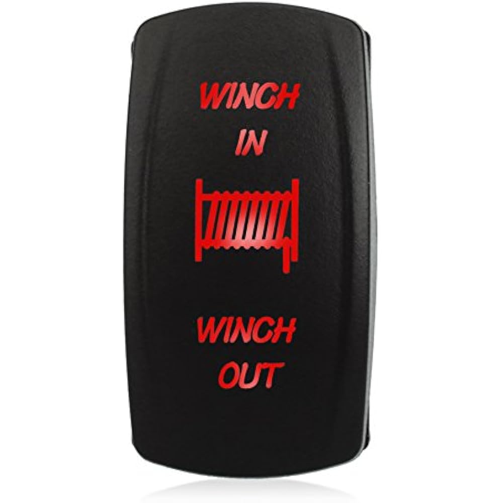 7 Pin Momentary Winch In Out Rocker Toggle Switch Waterproof DC 20A 12V