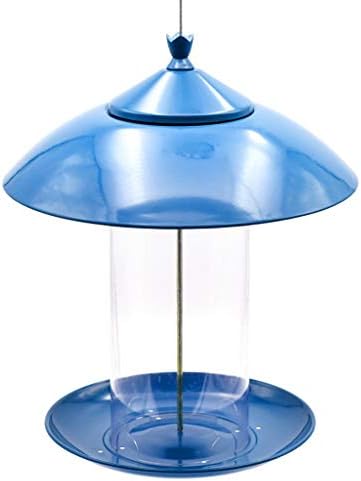 RUNWEI Bird Feeder with Wall Bracket,Bird Feeder Hanging Wild Bird Seed Feeder for Mix Seed Blends, Grid Feeding Platform