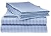 Elaine Karen Deluxe 1800 Series – Luxurious Soft Brushed Microfiber – Deep Pocket Striped Bed Sheet Set - 6 Piece - Full Size - Light Blue