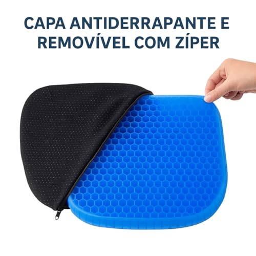 Almofada Cóccix Ortopédica Assento em Gel de Silicone Lavável para Coluna Hemorroida Escritório Carro Mundo F&s