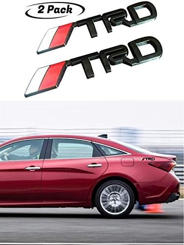 TRD 3D Logo Car Emblem Chrome Stickers Decals Badge Labeling for Fj Cruiser Supercharger Tundra Tacoma 4runner Yaris Camry (Black)-2pcs