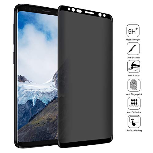 Galaxy S9 Plus Privacy Screen Protector, VitaVela [3D Curved] [Case Friendly] 9H Hardness Anti-Spy Tempered Glass Filmy, for Samsung Galaxy S9 Plus /S9+ (6.2") Black - Thumbnail 4