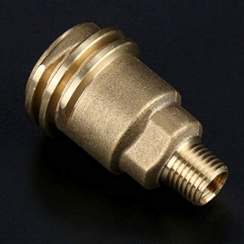 Gimiton QCC1 Acme Nut Propane Hose Adapter, 1/4 Inch Male Pipe Thread, Brass Propane Fittings, Propane Grills Outdoor Cooking - Thumbnail 4