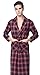 D.TopWarm Men's Spa Classic Pajamas Plaid Cotton & Linen Flannel Long Robes SYH1