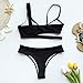 Leadmall Women Cutout Swimsuit Set – Ladies Sexy Brazilian Crop Tops Bikini Set – Two Piece Solid Color Beachwearthumb 4