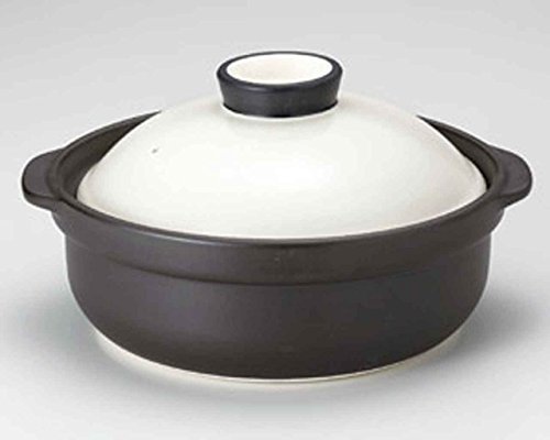 Click Here to See More Images Utage for 2-3 persons 8.7inch Donabe Japanese Hot pot Black Ceramic Made in Japan