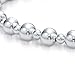 Small Polished Round Ball Bead Stretch Bracelet For Women Teen 3-5MM Alternating Beads Polished 925 Sterling Silver