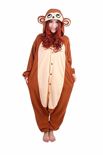 WOTOGOLD Animal Cosplay Costume Unisex Kids Adult Brown Monkey Pajamas
