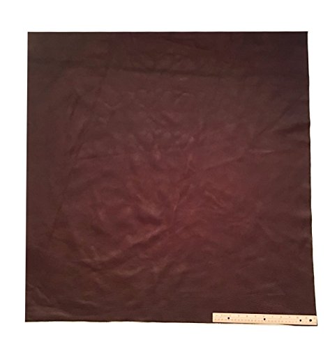 Upholstery Leather Piece Cowhide Dark Brown Light Weight 36 X 36 Inches, 9 Square Feet