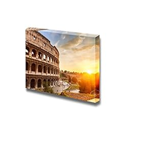 Canvas Prints Wall Art - Coliseum at Sunset Time | Modern Home Deoration/Wall Art Giclee Printing Wrapped Canvas Art Ready to Hang - 12" x 18"