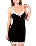 Rene Rofe Rayon Chemise with Cutout and Lace