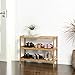 SONGMICS 3-Tier Bamboo Shoe Rack Bench, Shoe Organizer, Utility Storage Shelf Rack, Storage Shelf, 3-Shelf Shelving Unit, for Entryway Hallway Bathroom Living Room and Corridor, Natural UBCB03NL