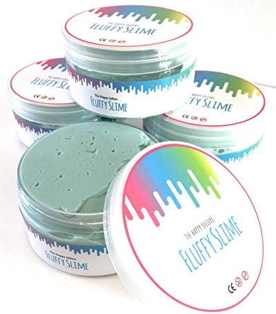 The Happy Sellers Fluffy Slime Green 6oz Floam Putty Sensory Play & Stress Relieving Toy ADHD Non Toxic No Borax Safe for Kids & Adults With Lovely Fragrance