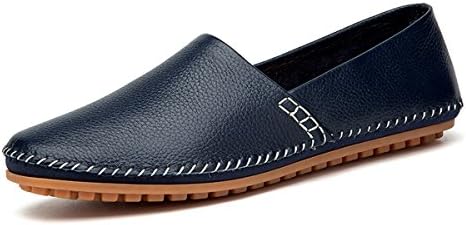 fisca Men's Leather Driving Loafers Slip-on Moccasins Casual Flat Penny Shoes