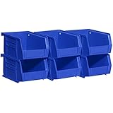 Akro-Mils 08212Blue 30210 Plastic Storage Stacking AkroBins for Craft and Hardware (6 Pack), Blue