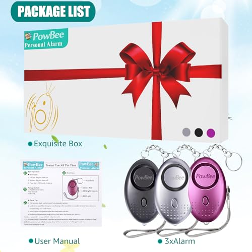 Personal Alarms For Women - 3 Pack Reusable Police Approved 150DB LOUD Security Alarms Keychain with LED Light, Small Personal Safety Alarm for Women Girls Kids and Elderly