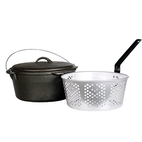 Click Here to See More Images Cajun Cookware Dutch Ovens With Fry Basket 9 Quart Seasoned Cast Iron Dutch Oven