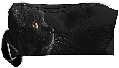 Szqbag Black Persian Cat Printing Portable Multiple Usage Handbag Storage Pouch Bag Case Accessories Organizer Healthcare Kit Grooming Kit Cosmetics Bag Make-up Bag With Zipper