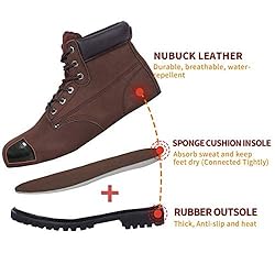 BOIWANMA Work Boots for Men, Steel Toe Leather