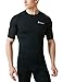 TSLA Men's UPF 50+ Quick Dry Short Sleeve Compression Shirts, Athletic Workout Shirt, Water Sports Rash Guard, Zero Block Anthracite, X-Large
