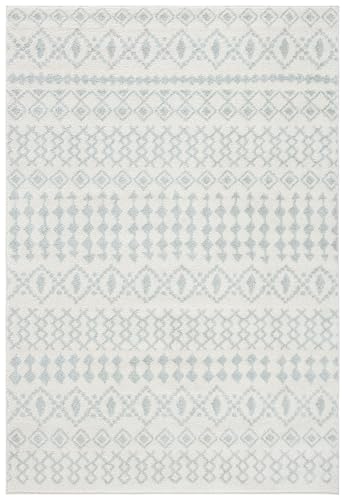 SAFAVIEH Area Rug 6x9 - Tulum Collection - Ivory & Light Grey, Moroccan Boho Di…