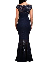 ZKESS vestido sexy con hombros descubiertos, con encaje de encaje para fiesta de noche, con cola de pez