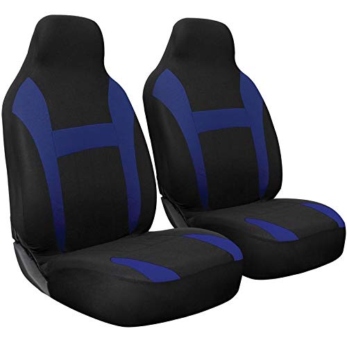 Motorup America Auto Seat Cover Set - Integrated Bucket Seat - Mesh Covers Fits Select Vehicles Car Truck Van SUV - Newly Designed - Blue & Black
