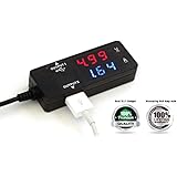 AboveTEK AUT-39C Dual Port Portable USB 2.0 Power Monitor with Built-in Real Time Charging Display
