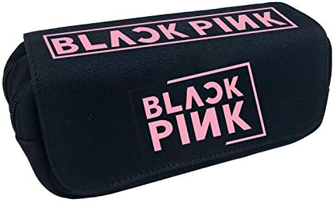 Blackpink Pencil Cases Wild Style Pencil Bag Large Capacity Multi-Function Student Pencil Bag Three-Layer Pencil Case (Color : Black01, Size : 20 X 10 X 7.5cm)