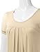 TWINTH Plus Size Blouse Top Scoop Neck Pleated Front Short Sleeve