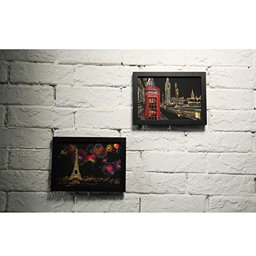 IFfree DIY Night View Scratchboard Scratch Art Paper with Release Pressure to Release Pressure (Dream Castle) (Building and Animal) - Thumbnail 2