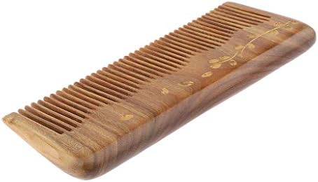 Hand Polished Wooden Hair Comb with Beautiful Butterfly/Plants Patterns, Professional Scalp Massage Comb Detangling Brush, 14cm/5.5 inch - Plants, 14.5x5.5x1.2 CM