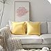 Kevin Textile Pack of 2 Outdoor Waterproof Throw Pillow Covers Decorative Farmhouse Checkered Square Solid Cushion Cases for Patio Garden Porch Sofa Yellow 18x18 inch