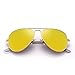 Retro Polarized Aviator Sunglasses Flash Tinted Lens Eyeglasses for Women Men UV400 (Gold Alloy / Polarized Yellow)