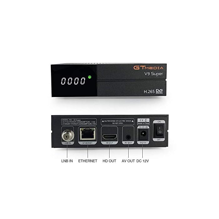 GT MEDIA V9 Super DVB-S2 Decodificador Satélite Receptor de TV Digital H.265 HD 1080P FTA Soporte CC CAM New CAM Youtube PVR Ready PowerVu Clave Biss, Wi-fi Incorporado - Imagen 3