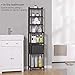SONGMICS 7-Tier Bamboo Bathroom Shelf, 2-in-1 Design Adjustable Storage Rack, Free Standing Multifunctional Organizer, Shelving Unit for Washroom, Living Room, Kitchen, Brown UBCR01BR