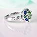 Psiroy 925 Sterling Silver Plated Green Amethyst Ring Flower Shaped Band Size 6